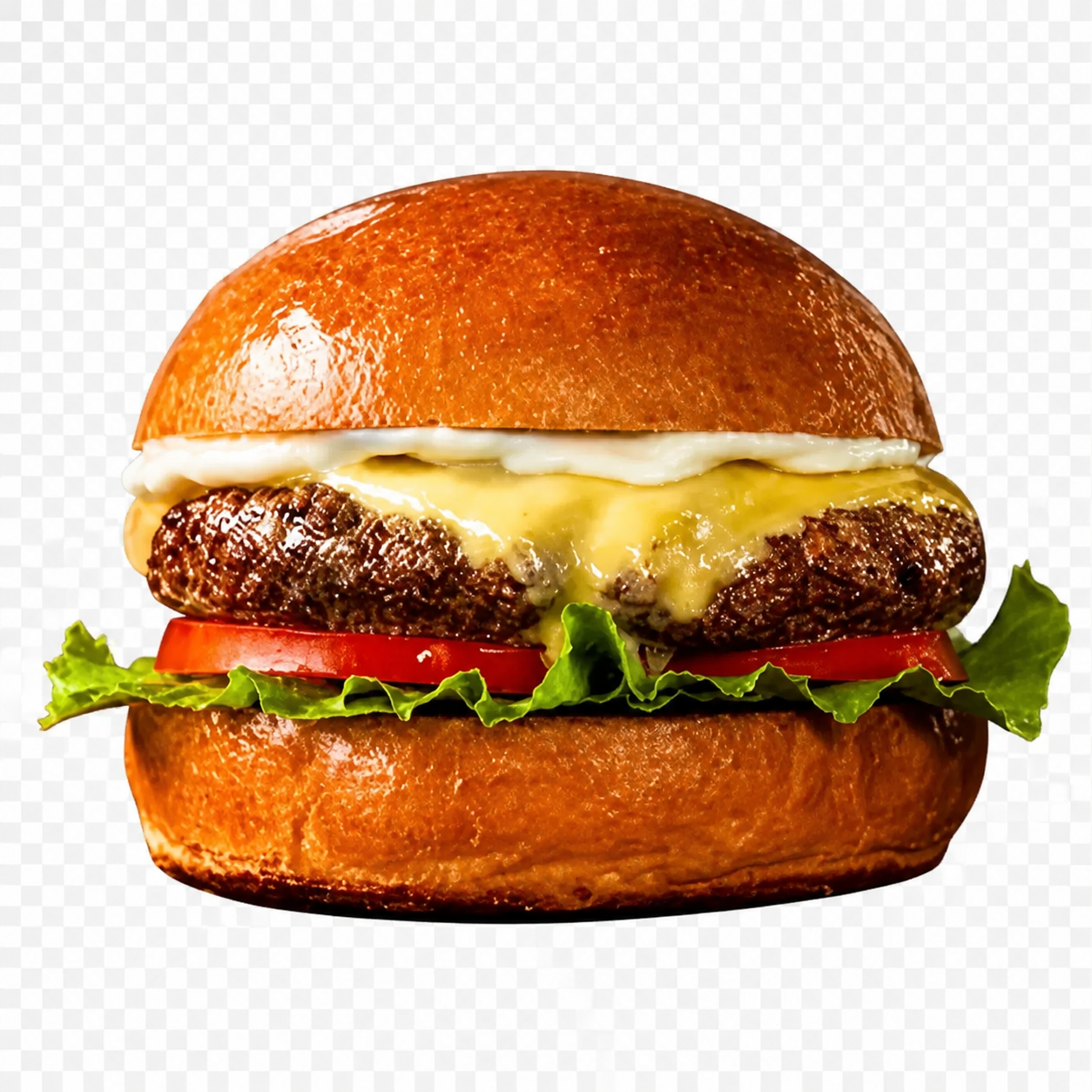 Nickos: brioche, burger Angus, queijo, alface e tomate